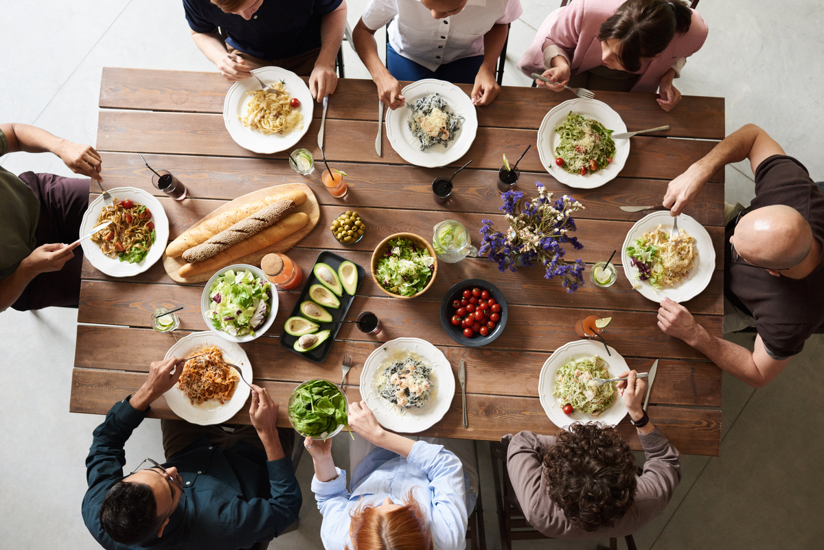 Group of People Eating Together